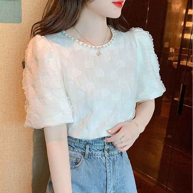 어썸풀 여성용 멜링 퍼프 블라우스 A25SMBL031303