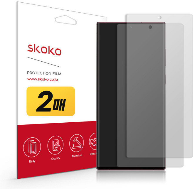 스코코 휴대폰 저반사 리얼핏 액정보호필름 2매, 1개