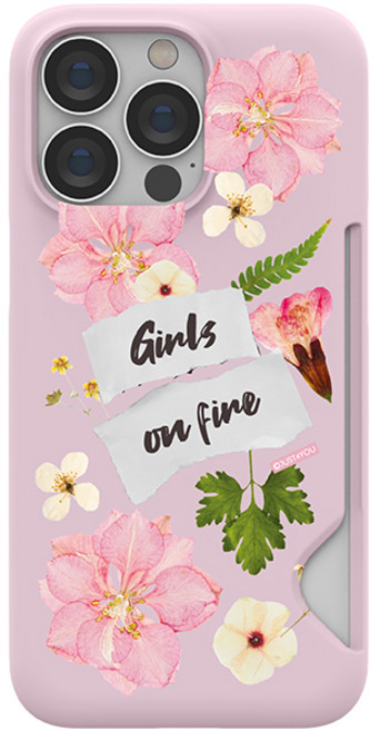 JUST4YOU 에스투비코퍼레이션 플라워 콜라주 슬림 카드 휴대폰 케이스