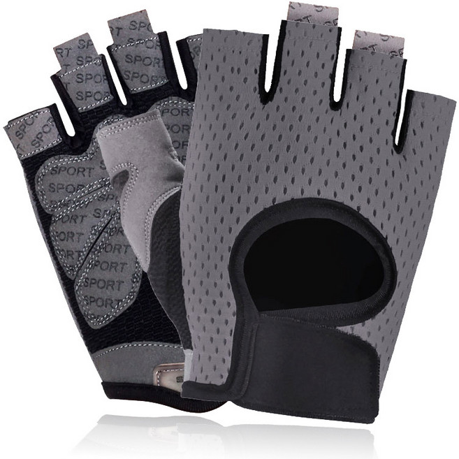 리치덕 운동 벨크로 라이트 헬스장갑 좌우 세트, 그레이, 1개