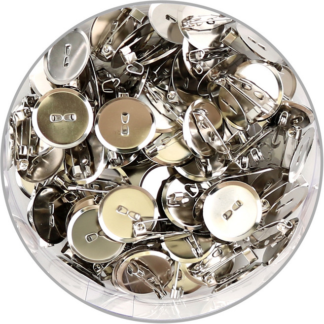 유니아트 5000 코사지핀 세트 19mm, 은색, 1개