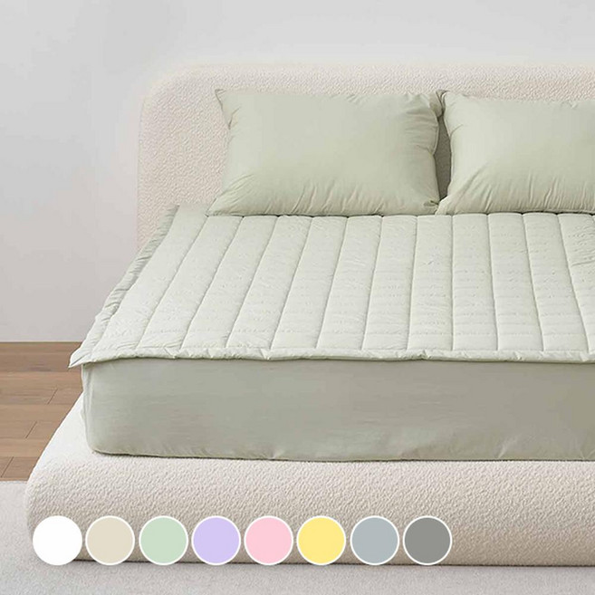 韓國 amante 60支高密度超棉床墊, 鼠尾草綠