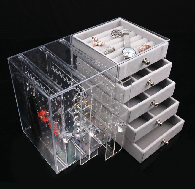 풀커버링 고급투명 3단 5단 악세사리 보관함 일반형