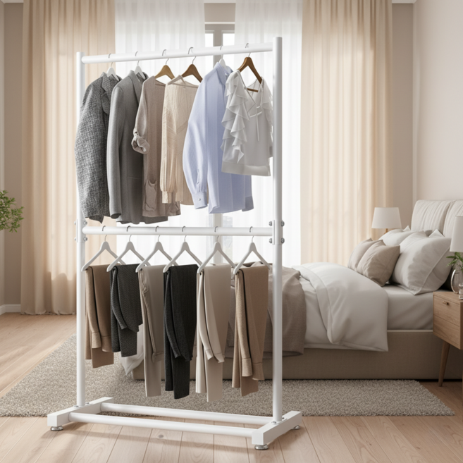 로이 무게감 있는 스텐드 행거 두꺼운 버전, 화이트