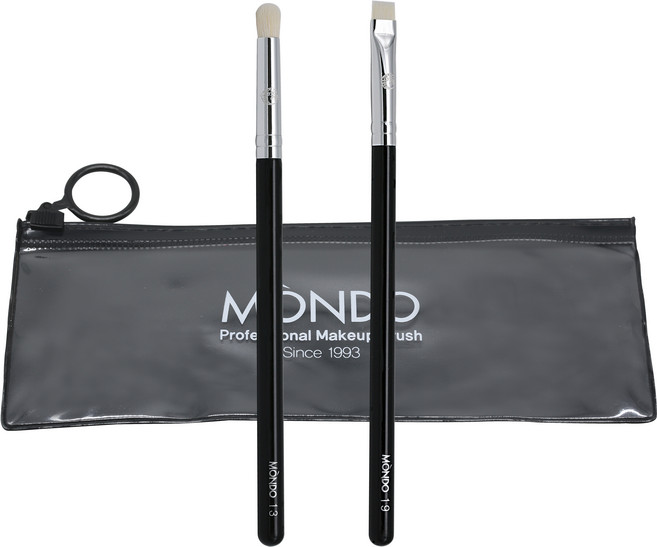 몬도 AM 1319 라운드섀도우 + 라이너 브러쉬 + 파우치, 혼합색상, 1개