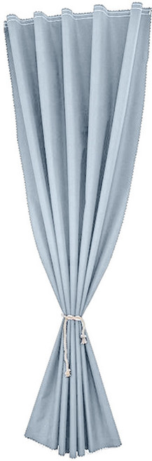 全遮光素面簡約魔鬼氈窗簾 附綁帶 + 魔鬼氈 款式隨機, 淺藍色