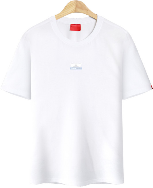 다꾸앙 남성용 통기성 빅사이즈 페이퍼보트 라운드넥 반팔 티셔츠 D04DKA_DU2766