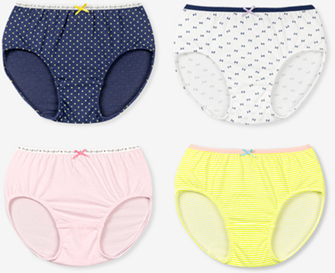 유니프랜드 여아용 쁘띠 삼각팬티 4종 세트