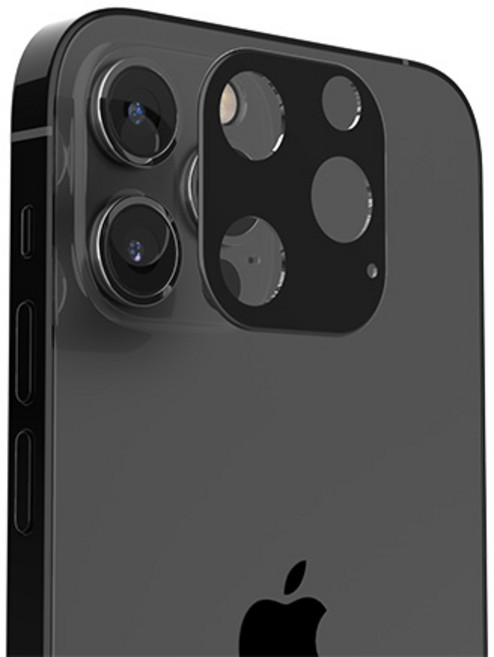 주파집 후면 카메라 강화유리 보호필름 블랙, 1개