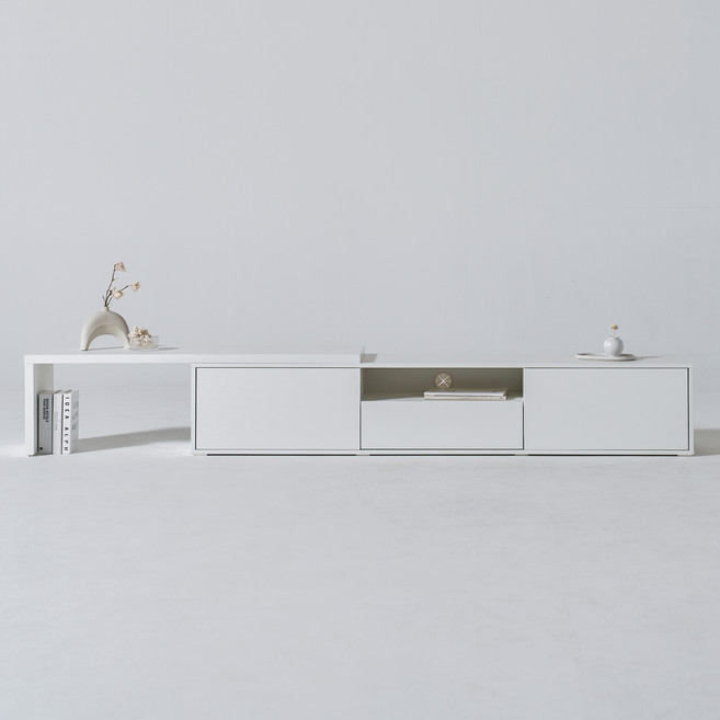 도모 젤레브 확장형 거실장 방문설치, 화이트