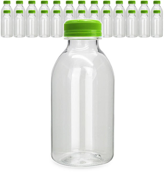 mir 透明PET瓶 新款牛奶瓶蓋 500ml, 27個