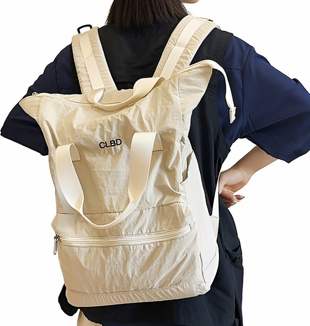 미쓰백 여성용 롱리 스트링 나일론 카고 경량 여행용 포켓 방수 백팩