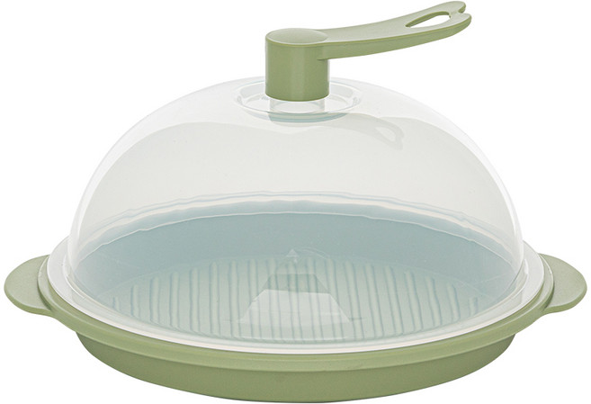 원형 플레이팅 접시 + 푸드커버 세트, 올리브그린, 1개