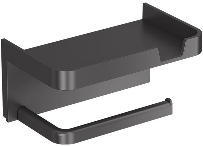 Balgeunliving 免打孔置物架式衛生紙架, 黑色, 1個