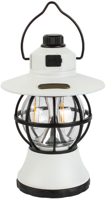 디알고 레트로 감성 충전식 LED 캠핑랜턴 RCL01, 화이트, 1개