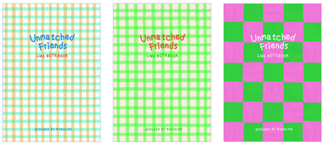 모노라이크 언매치드 프렌즈 A5 스티치 라인 노트 3종 세트, A SET, 1세트