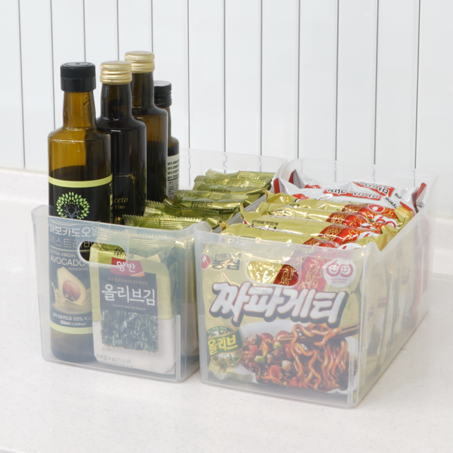 엠비코 국산 다용도 하프트레이, 투명, 2개