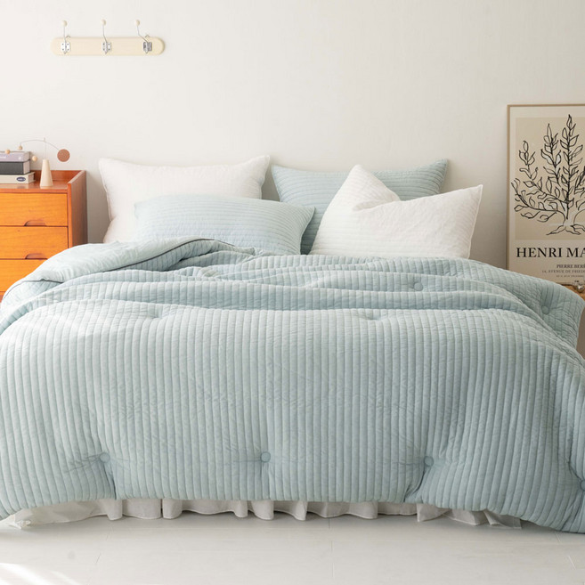 베럴 텐셀 모달 줄누비 피그먼트 워싱 삶은 이불 세트