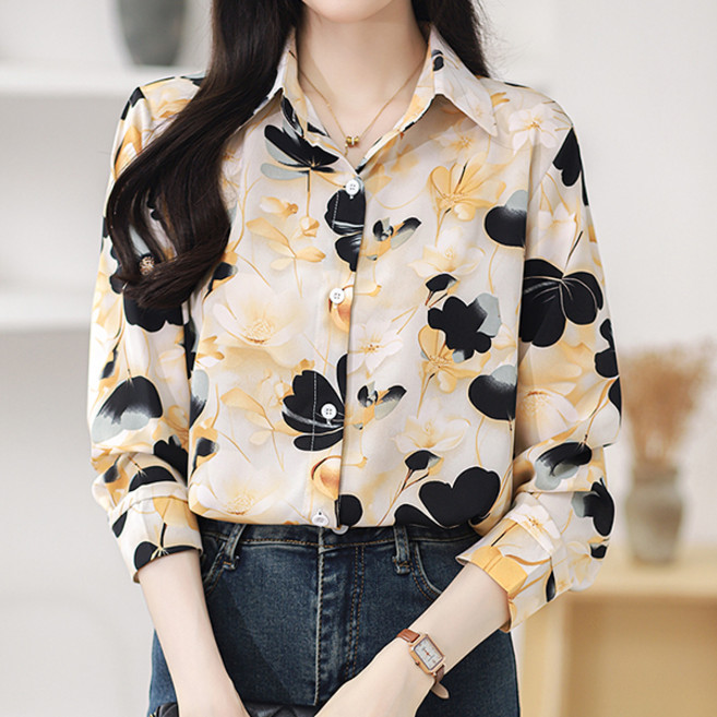 포플러앤씨 여성용 오레라 패턴 블라우스 P25SPBL122421