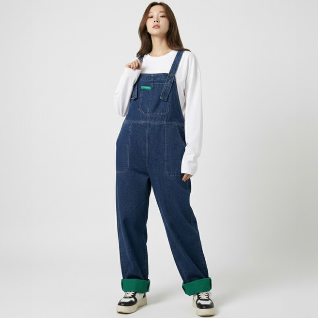 메이첼 루엔느 캐주얼 데님 오버롤 팬츠 12347