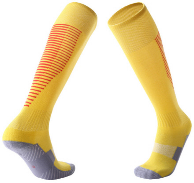 편스토어 논슬립 축구 스포츠 양말, 레드스트라이프옐로우, 1개