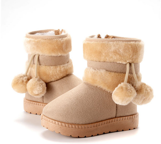 루루슈 여아용 방울방울 투라인 털부츠