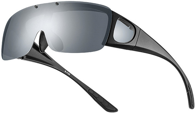 락브로스 하이브리드 플립업 렌즈 스포츠 고글 10130, 매트블랙, 1개