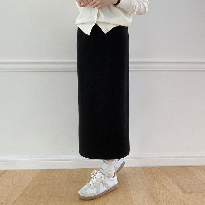 Planday 女款 Sera 針織開衩鬆緊帶長裙