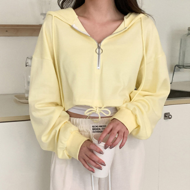 Sugarfun 女款 Avea 抽繩短版連帽T恤
