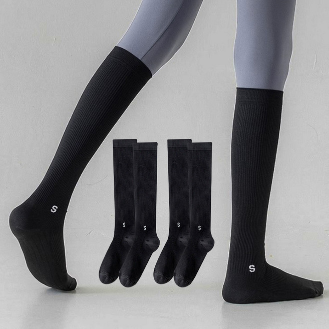 알로데 여성용 포인트 로고 니삭스 2켤레