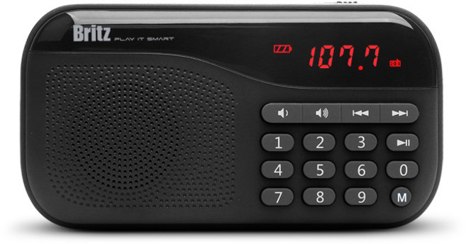브리츠 휴대용 MP3 블루투스 스피커 효도 라디오, BA-PR1 PLUS, 블랙