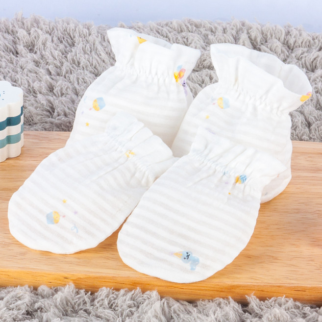 오가닉붐 유아용 청사해 뱀띠 손 + 발싸개 세트 여름용