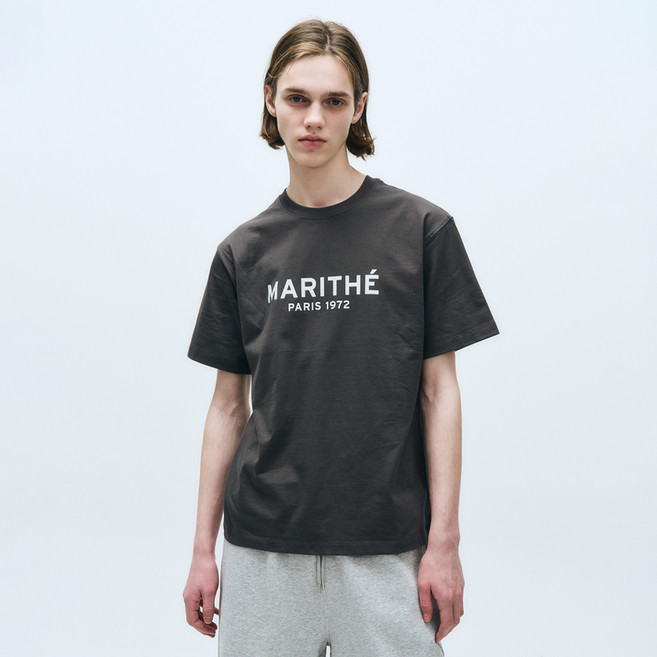 MaritheFrancoisGirbaud 男女通用 Mariette 經典標誌 T恤, 炭灰色