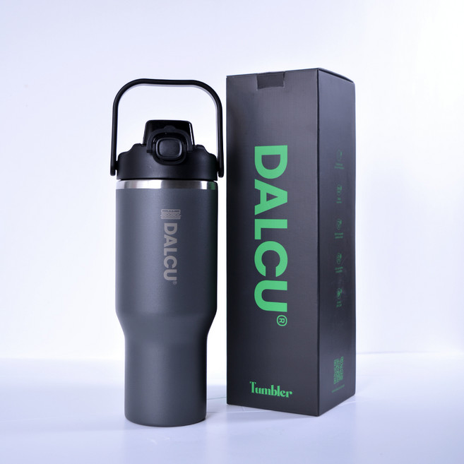 달리는커피 대용량 텀블러, 블랙, 1개, 1000ml
