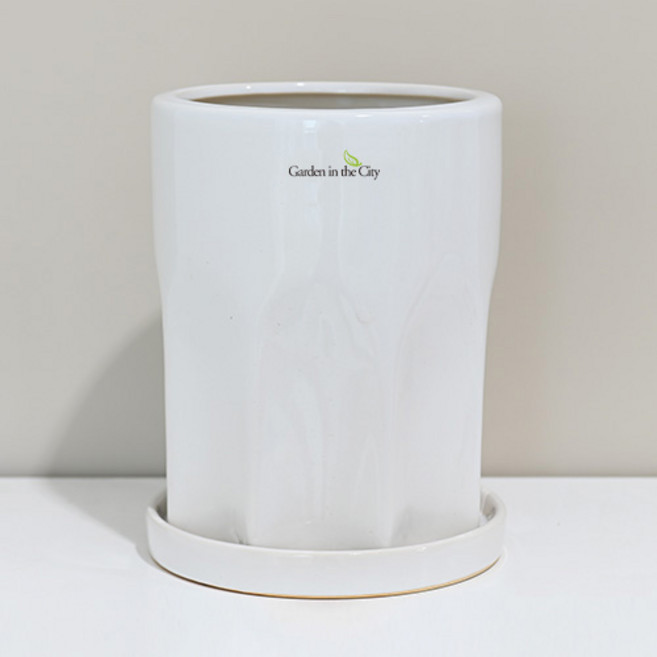 도시정원 모던 도자기 화분 받침세트 A026, 화이트, 1세트