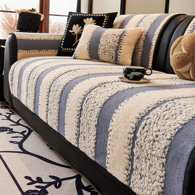 알로데 리게 모듈 따듯한 소파커버, TYPE04 블루 그레이, 1개