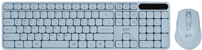 지클릭커 OFFICEPRO 사일런트 L 무소음 인체공학 무선 키보드 + 마우스 세트, 블루, WMK70, 일반형