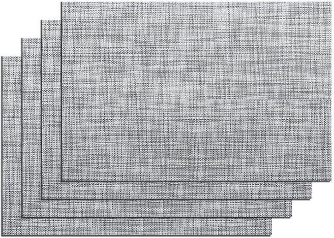 모던앳 호텔 방수 다이닝 식탁 매트 4p 세트, 블랙앤화이트, 45 x 30 cm, 1세트