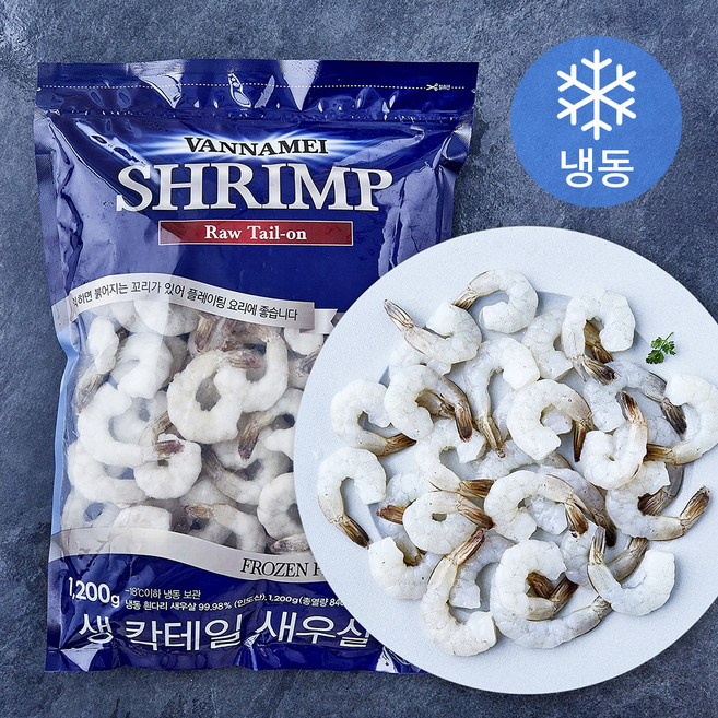 팜앤푸드 손질 생 칵테일 새우살 (냉동), 1개, 1.2kg(80~135미)