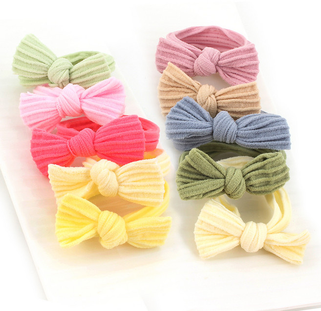 아랑로랑 여아용 리본 쫀쫀 고탄력 스판 헤어끈 10p 세트