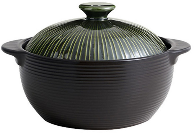 LIHAN Living Curator Line Pot 無裂紋沙鍋耐熱鍋 綠色, 16cm, 1個
