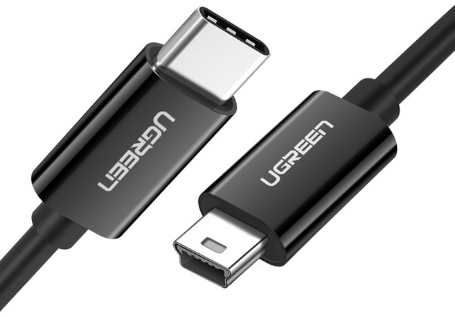 UGREEN 綠聯 Type-C-Mini USB 5-pin傳輸線 US242, 1個, 黑色, 1m