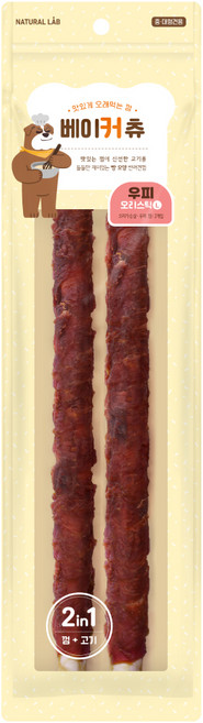 네츄럴랩 강아지 베이커 츄 껌 간식 L, 우피 오리 스틱, 200g, 1개