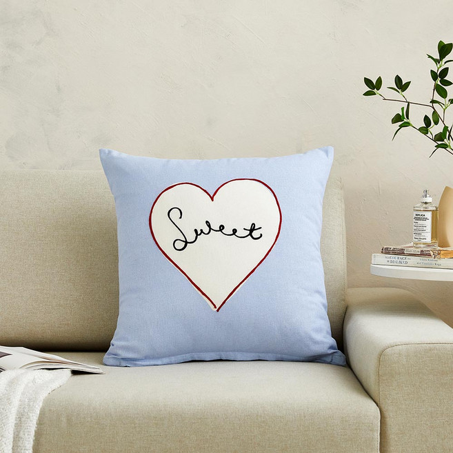 모던하우스 발렌타인 블루 하트 쿠션커버