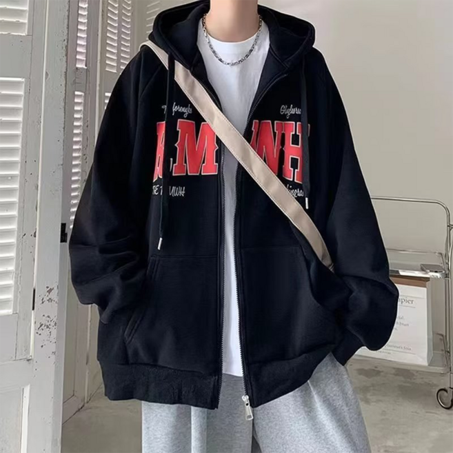 남성용 DM 알덥 프론트 포켓 후드 집업