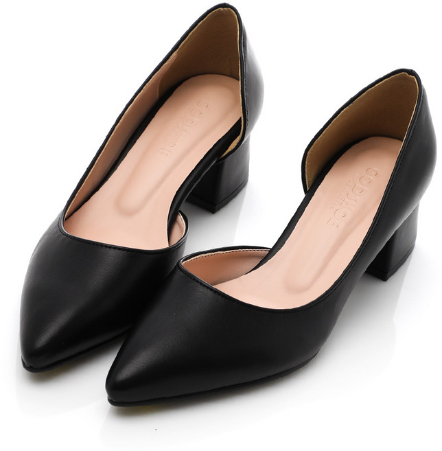 갓슈 여성용 이라나 인사오픈 펌프스 미들힐 5cm