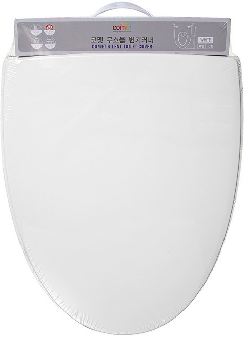 comet 靜音緩降馬桶蓋, 白色, 1個