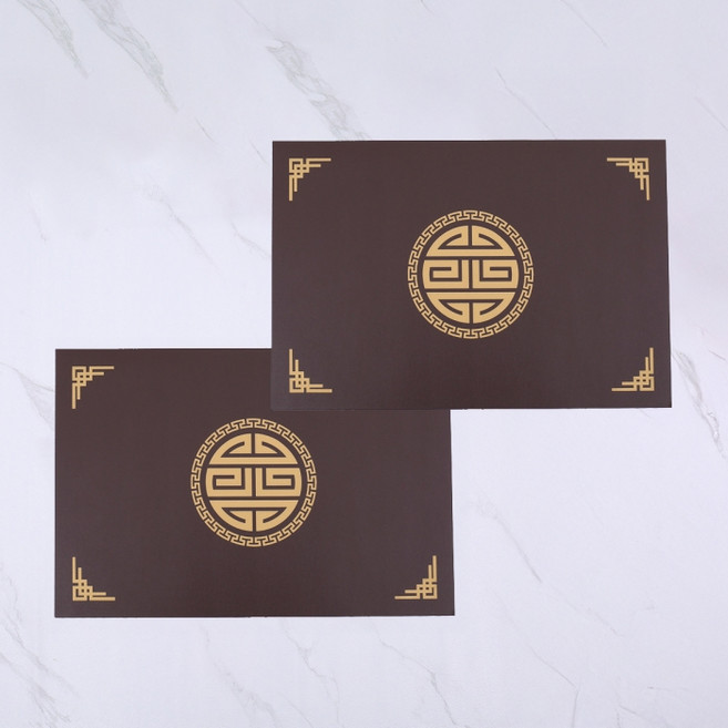 아메리칸로드 전통문양 골드패턴 방수 논슬립 식탁매트 HR2684, 브라운, 2개, 45 x 30 cm