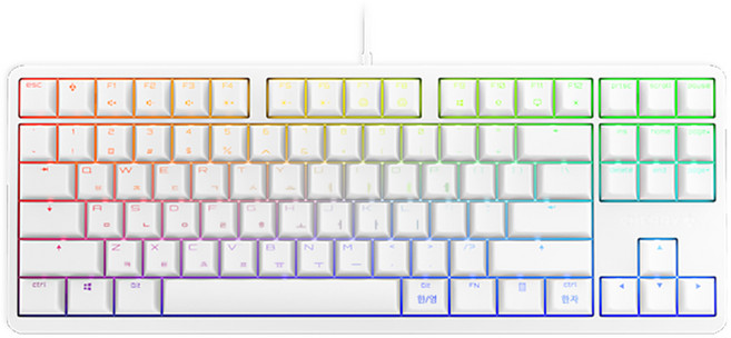 CHERRY 機械式鍵盤, 白色, G80-3000S TKL RGB, 茶軸