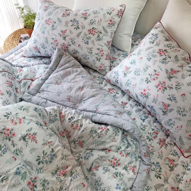 누블 화사한 플뢰르 간절기 차렵이불 퀸풀세트